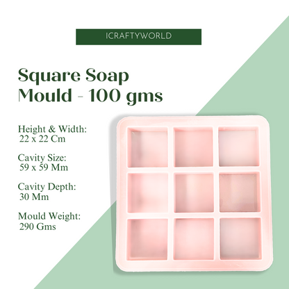 Square Shape Silicone Handmade Soap Making Moulds -100 GM