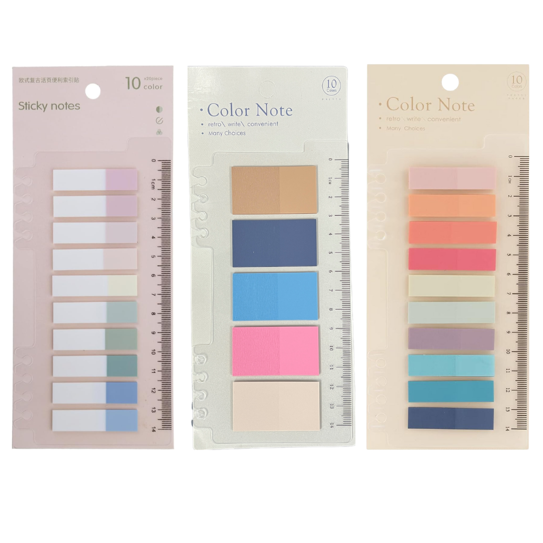 Transparent Sticky Notes Set PET Material Post, Arrow Flag, Sticky Tab, Pack of 9