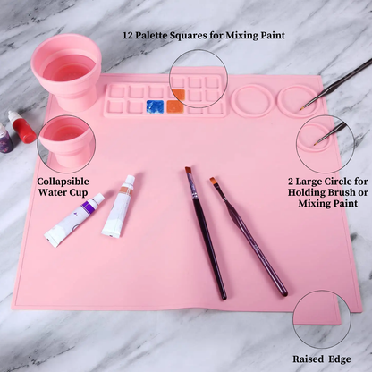Silicone Paint Mat with Brush