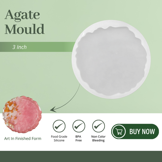 3 Inch Silicone Agate Round Coaster Mould