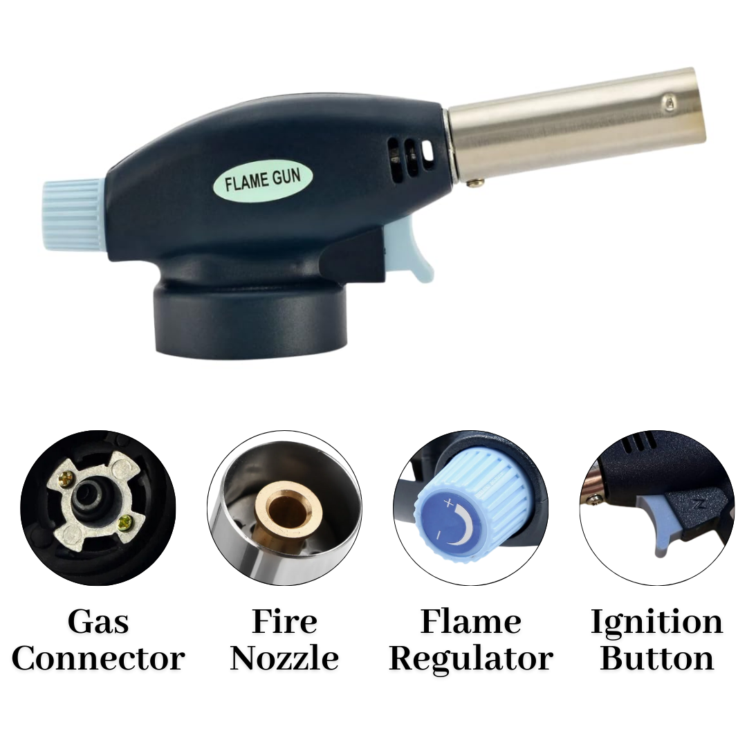 Butane Gas Lighter Flame Thrower Gun Camping Lighter