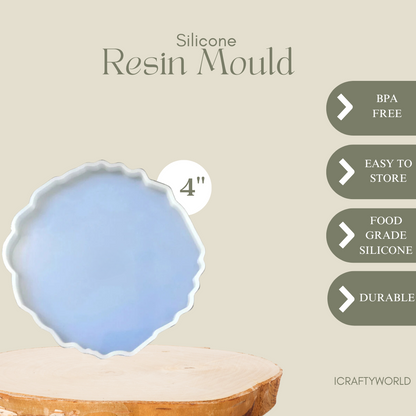4 Inch Silicone Agate Round Coaster Mould