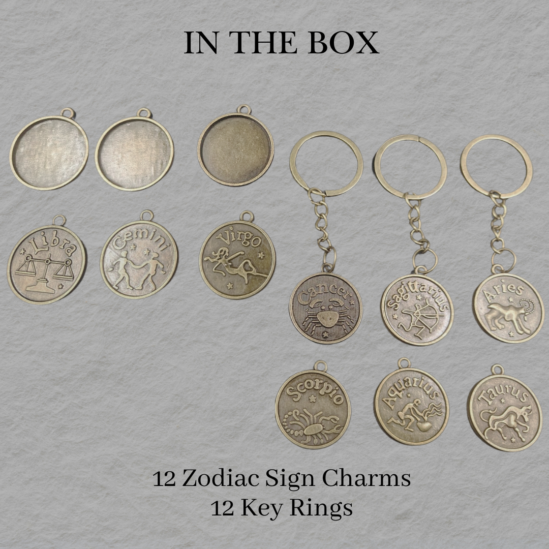 Zodiac Sign Bezel Charms