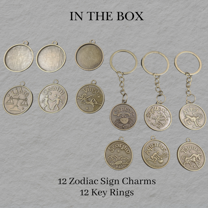 Zodiac Sign Bezel Charms