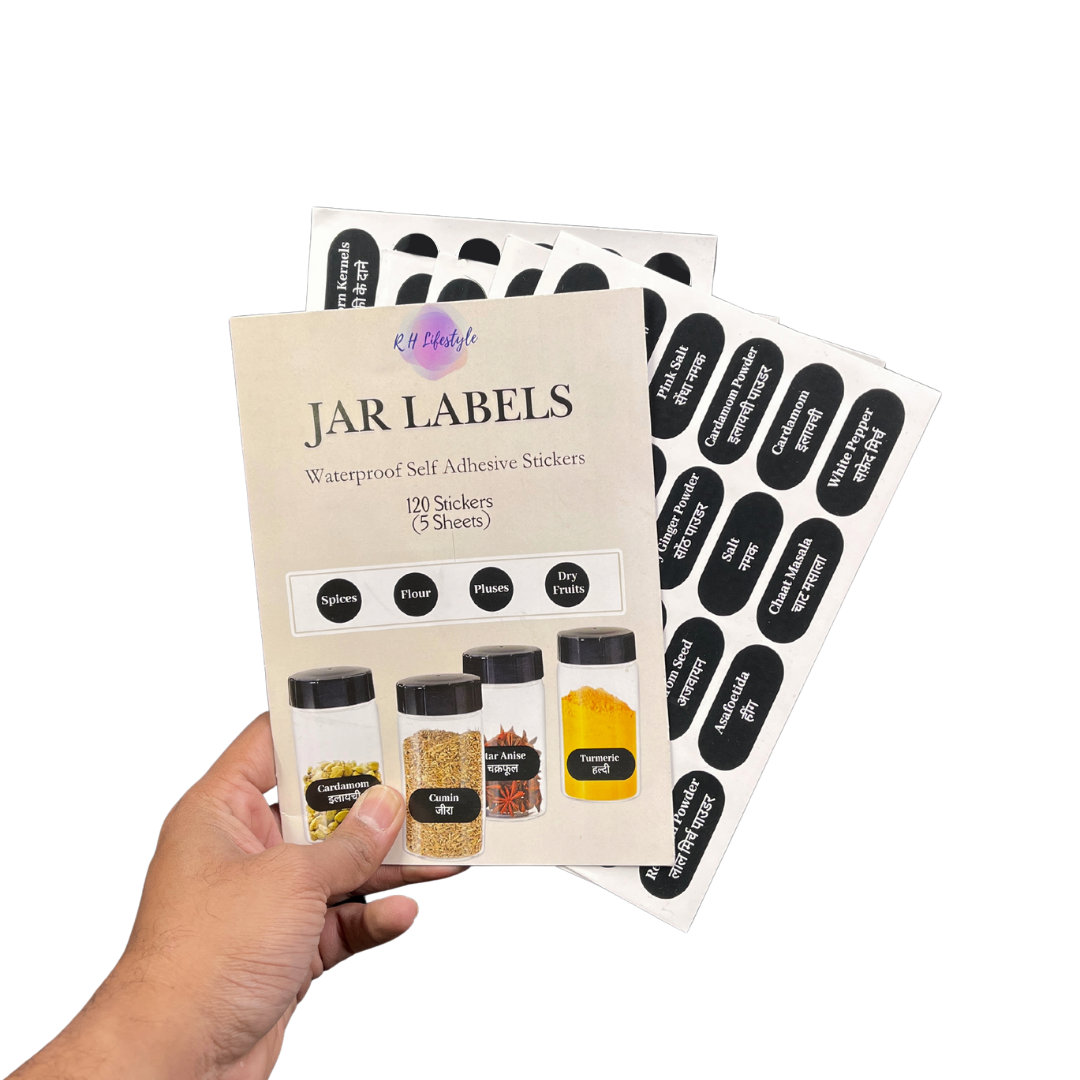 Pre-Printed Stickers for Kitchen Containers Spice Organizer, 5 Sheets