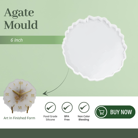 6 Inch Silicone Agate Round Coaster Mould