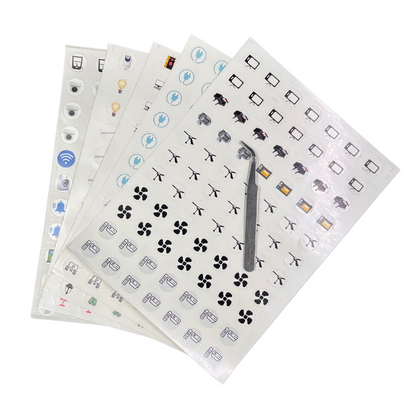 Transparent Electric Switch Board Stickers for Home, 41 Designs 5 Sheets