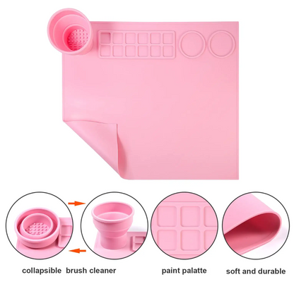 Silicone Paint Mat with Brush