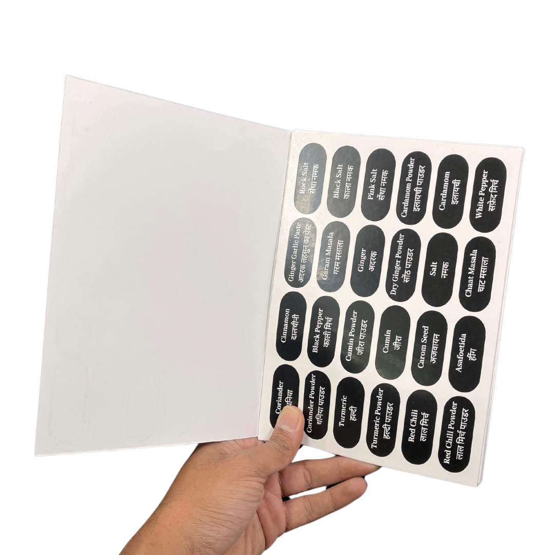 Pre-Printed Stickers for Kitchen Containers Spice Organizer, 5 Sheets