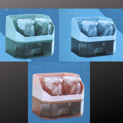 Condiment Storage Box with 2 Jars and Spoon