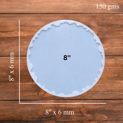 8 Inch Silicone Agate Round Coaster Mould