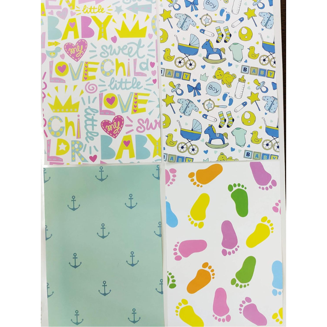 24 Sheets Printed Paper for Art & Craft