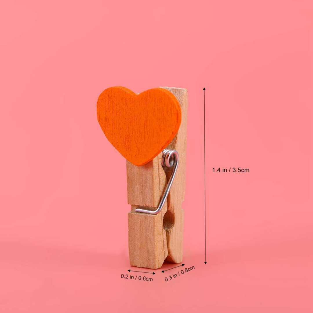 Mini Wooden Paper Clips with String