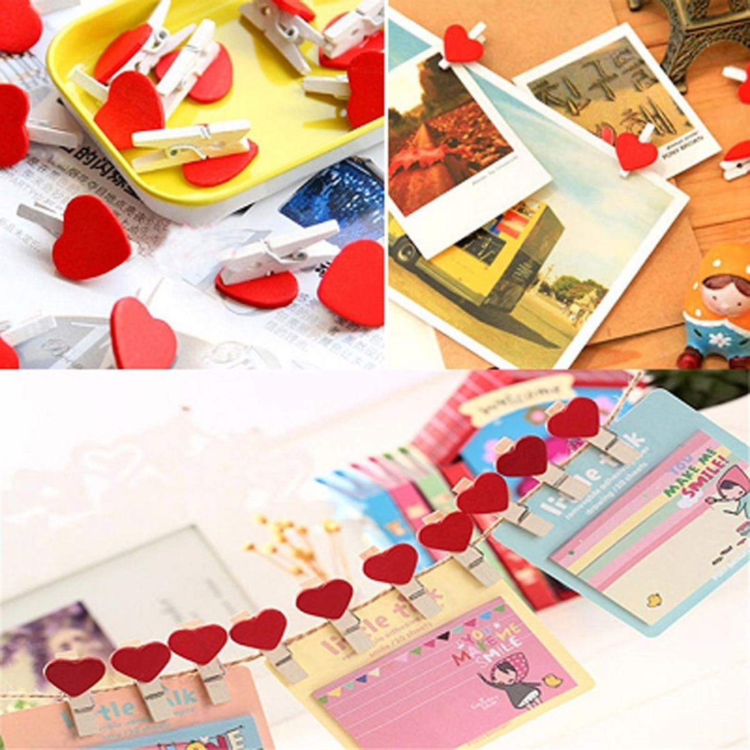 Mini Wooden Paper Clips with String