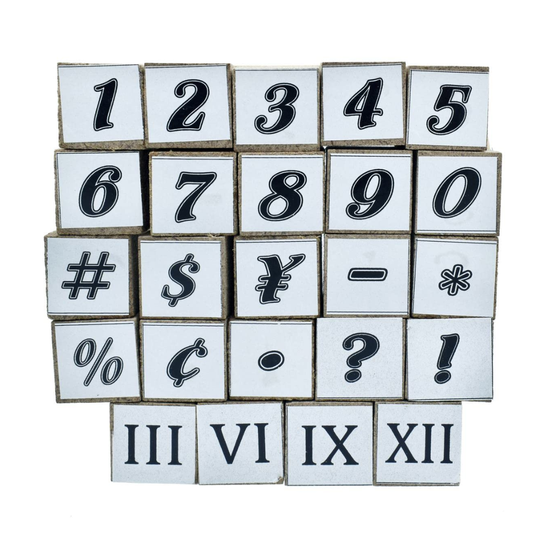 Alphabet & Numbers Rubber Stamp