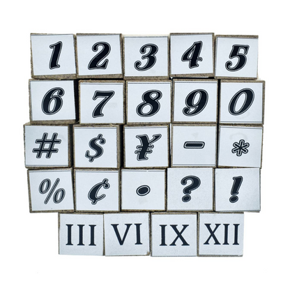 Alphabet & Numbers Rubber Stamp