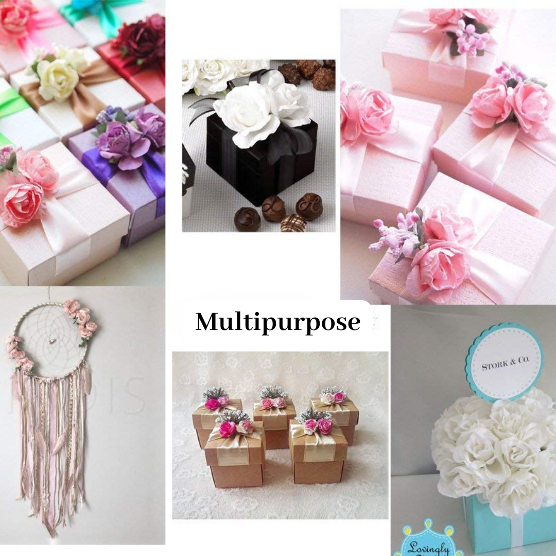 Artificial Rose Paper Flower Bunch - Multicolor