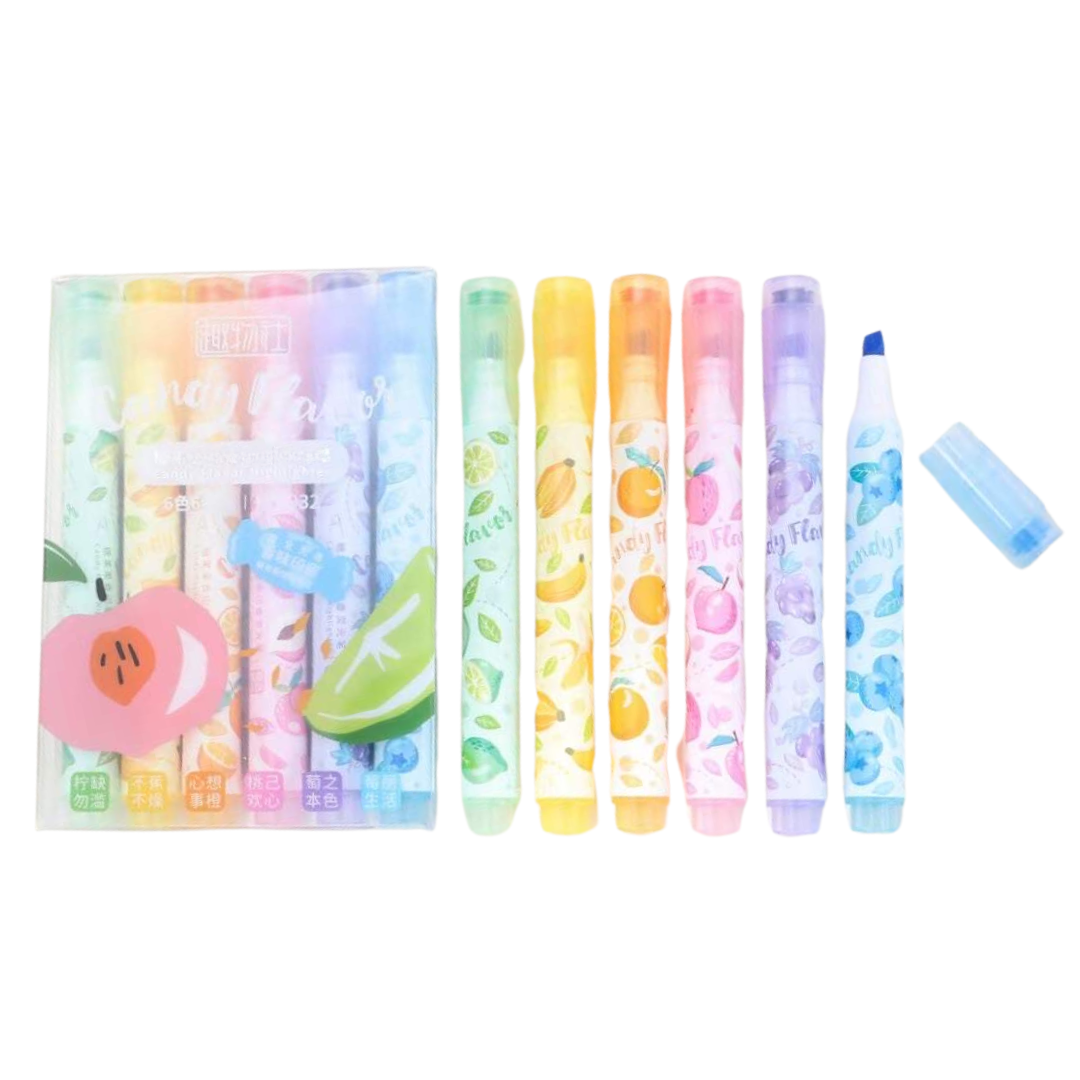 Pastel Color Highlighter with Stamp Scented Pen