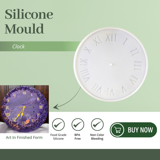 Transparent Silicone Clock Mould, 12 Inch
