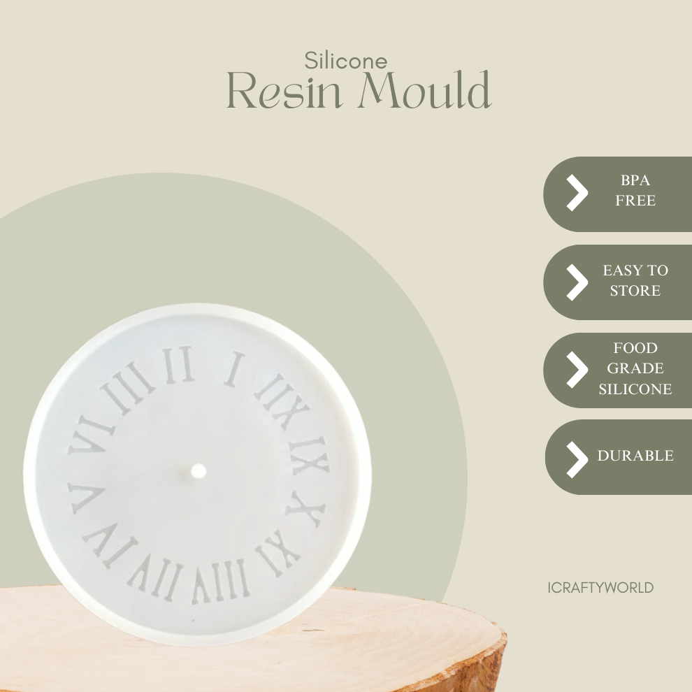 Transparent Silicone Clock Mould, 12 Inch