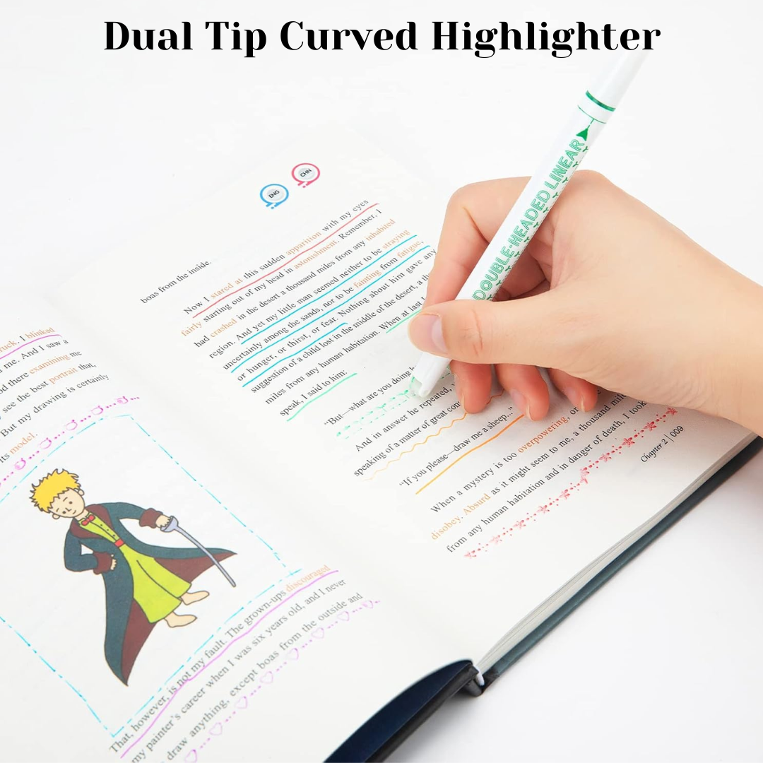Dot Linear Roller Color Pen Highlighter Magic Outline Border Pen
