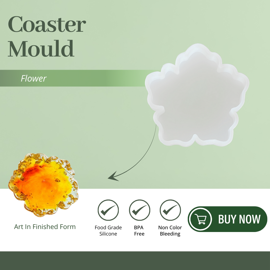 Flower Shape Coaster Mould, Pack of 1