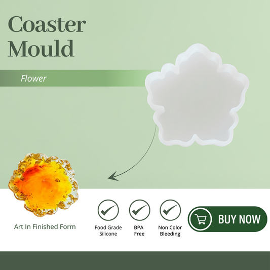 Flower Shape Coaster Mould, Pack of 1