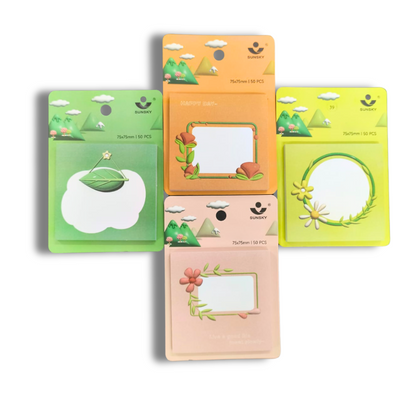 Cute Print Sticky Notes Set Post It, Pack of 4, 200 Sheets
