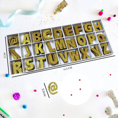 Gold Glitter Wooden Alphabet Letter Set