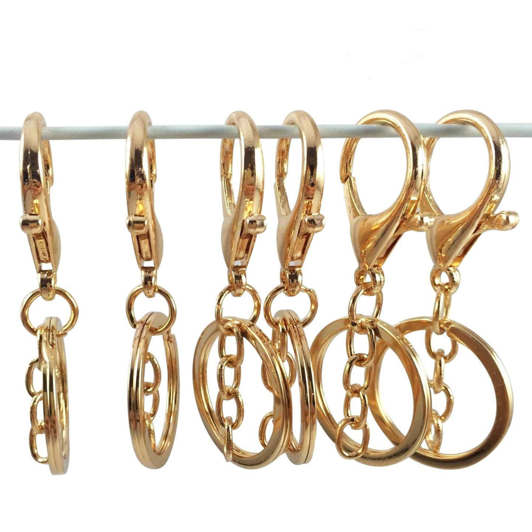 12 Pc Keychain Ring with Lobster Claw Clasp