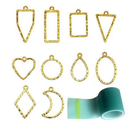 Designer Bezel with Uv Tape (10 Pcs, Gold)