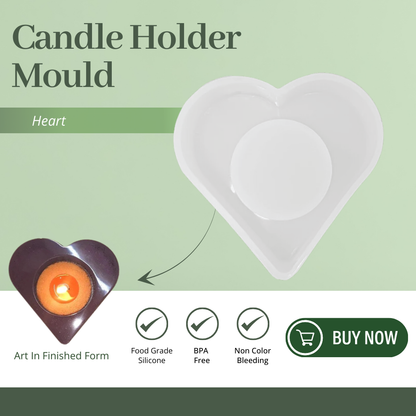 Silicone Resin Tealight Heart Shape Holder Mould