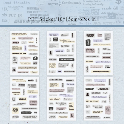 6 Sheets Motivational Quotes Sticker