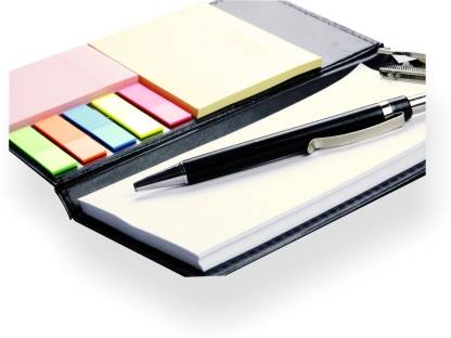 Sticky Notes Pad Diary Style Memo Pad with Clip Holder and Pen