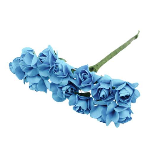 Handmade Artificial Rose Paper Flower for Gift Packing - Light Blue