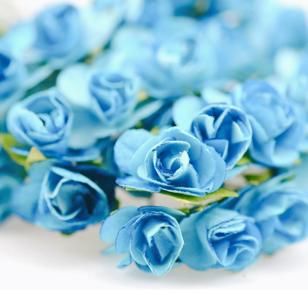 Handmade Artificial Rose Paper Flower for Gift Packing - Light Blue