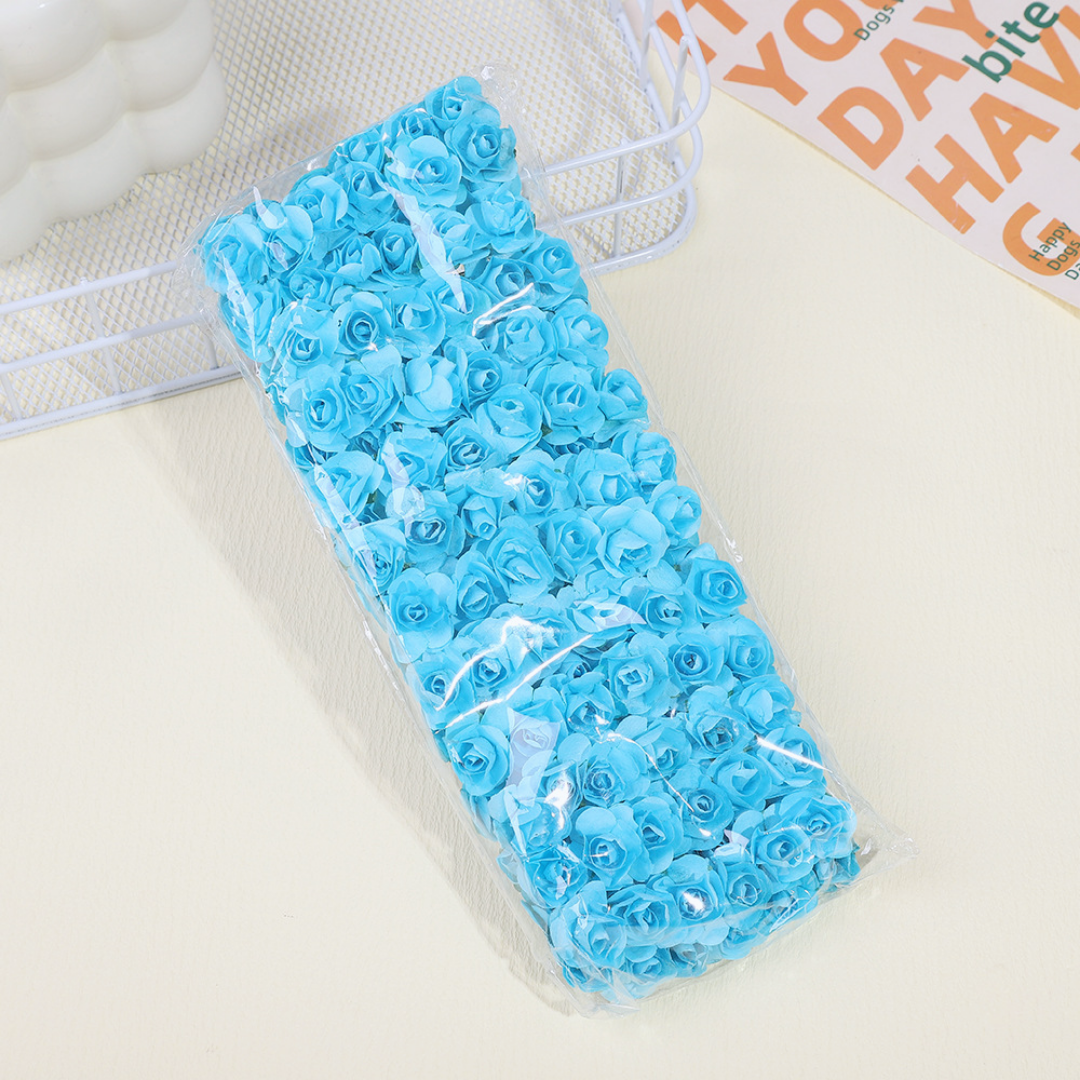 Handmade Artificial Rose Paper Flower for Gift Packing - Light Blue