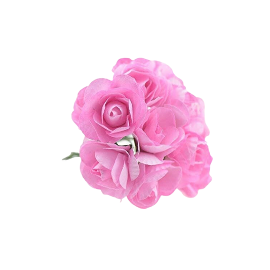 Artificial Rose Paper Flower Bunch - Light Pink