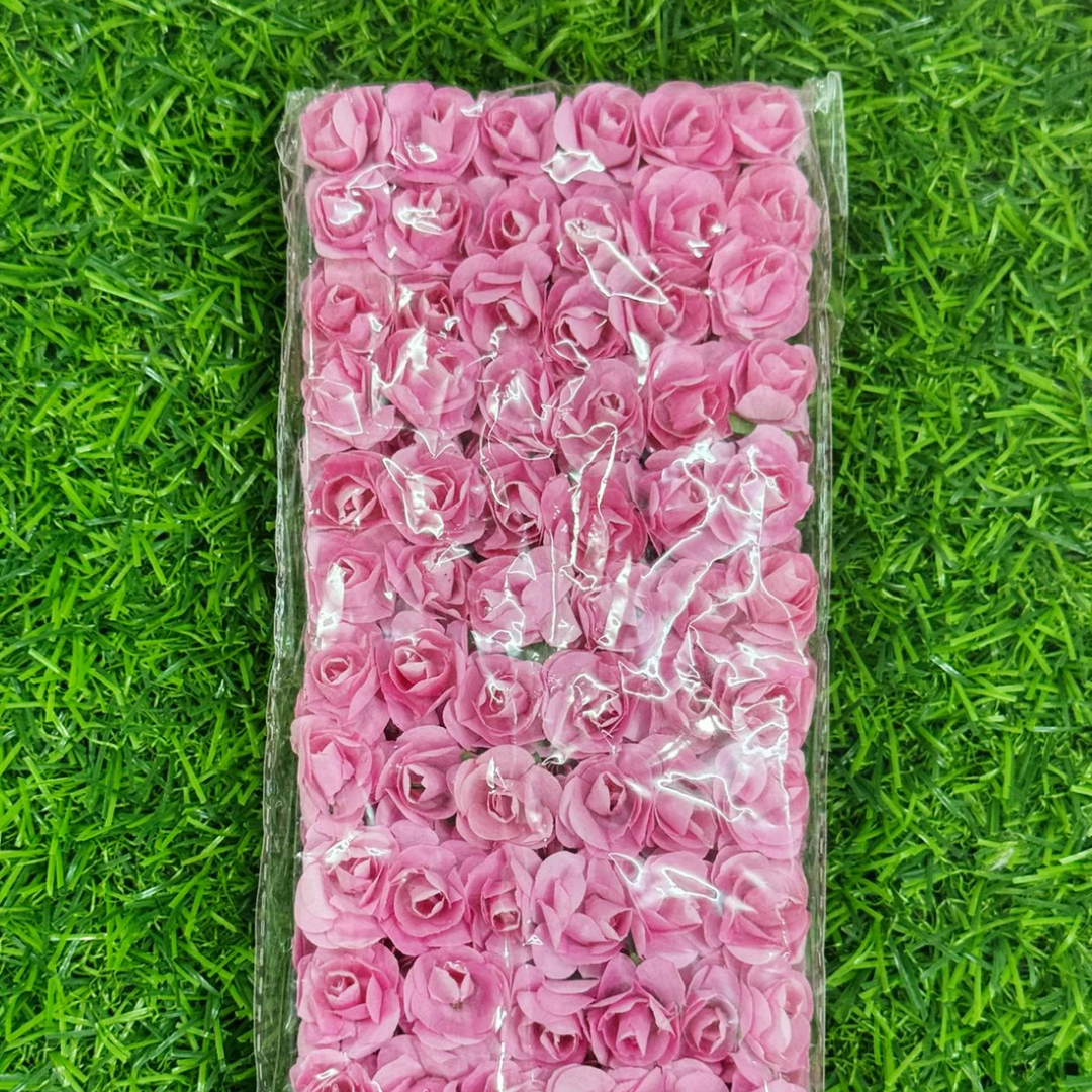 Artificial Rose Paper Flower Bunch - Light Pink
