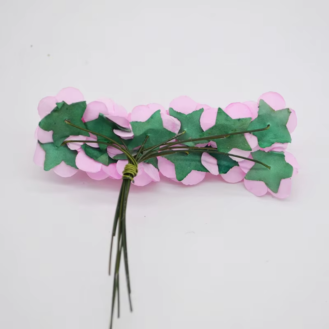 Artificial Rose Paper Flower Bunch - Light Pink