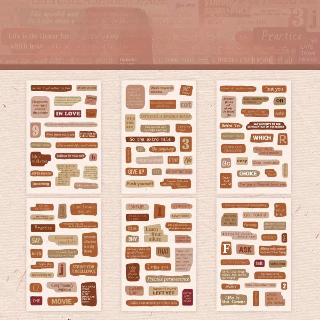 6 Sheets Motivational Quotes Sticker