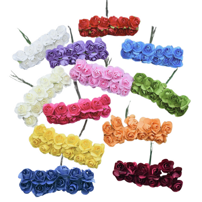 Artificial Rose Paper Flower Bunch - Multicolor