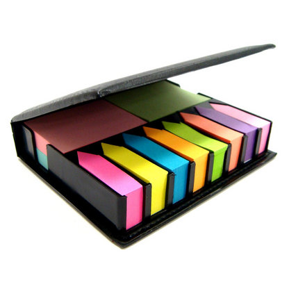 Pu Leather Case Sticky Notes Arrow Flag Memo Pad with Calendar Page Marker
