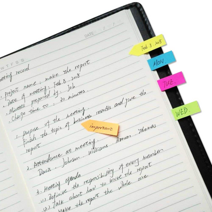 Pu Leather Case Sticky Notes Arrow Flag Memo Pad with Calendar Page Marker