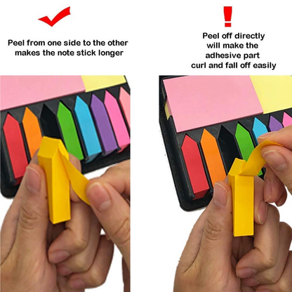 Pu Leather Case Sticky Notes Arrow Flag Memo Pad with Calendar Page Marker