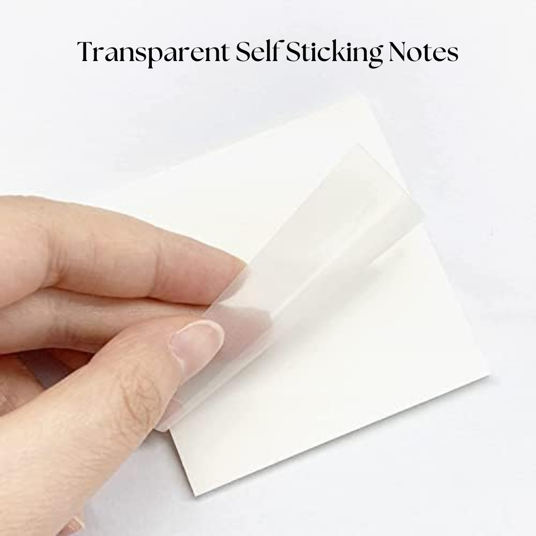 Transparent Sticky Notes Pad Clear Sticky Notes, 50 Sheets