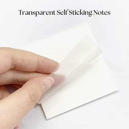 Transparent Sticky Notes Pad Clear Sticky Notes, 50 Sheets