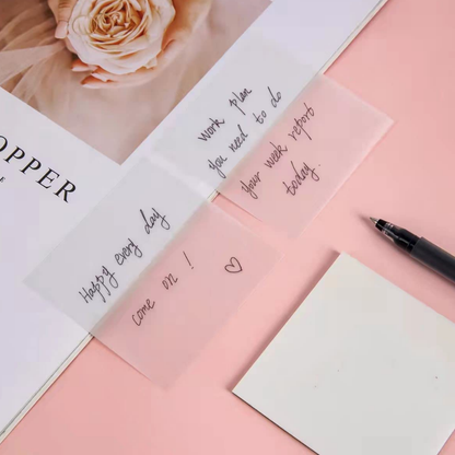 Transparent Sticky Notes Pad Clear Sticky Notes, 50 Sheets