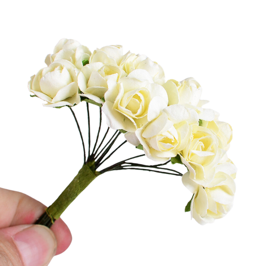 Artificial Rose Paper Flower - Off White