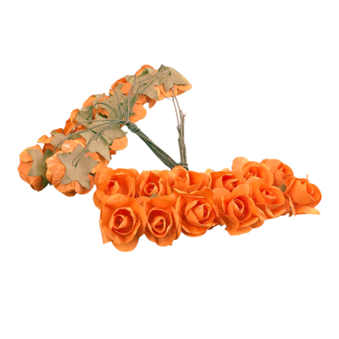 Artificial Rose Handmade Paper Flower - Orange